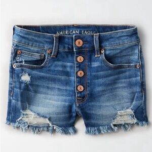 American Eagle Hi rise Shortie denim shorts